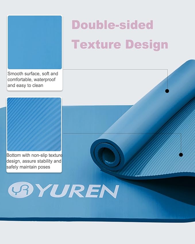 Yoga Mat Thick 1 inch Exercise Mat 76.7"x24" Workout Mats for Home Gym, Non-slip Yoga Mat for Women Men, with Carrying Yoga Bag