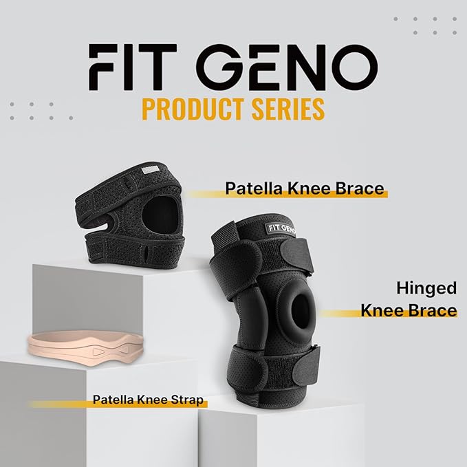 Fitgeno Knee Strap Patella Support: Knee Band for Patellar Tendon Pain Relief - Knee Brace for Tendonitis Jumpers Running Sports Basketball Men Women 2 Packs (Beige)