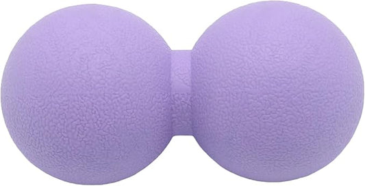 Hard Peanut Massage Ball, Double Lacrosse Massage Ball. Deep Tissue Massager Mobility Roller for Physical Therapy Myofascial Release Trigger Point Muscle Relax Pain Relief Acupressure (Purple)