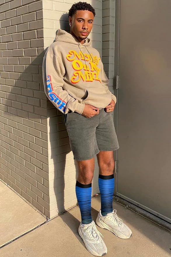 Graduated Compression Socks for Women&Men 20-30mmhg Knee High Socks Travel Hiking Running Stocking