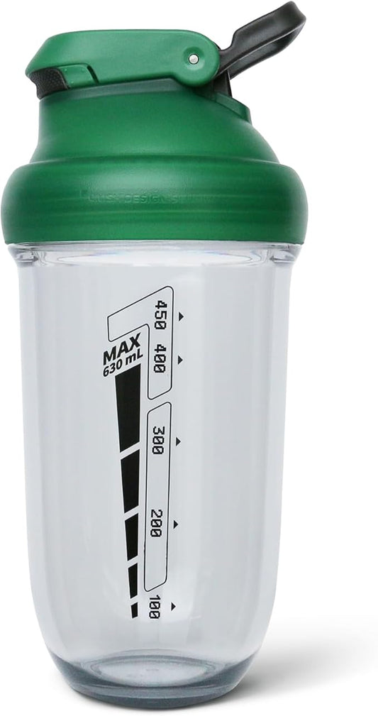 20 oz protein shaker bottle, TRITAN Plastic, BPA/BPS Free Whey Protein Drink Cups for Pre-Workout and Gym, Blender Shaker for Blending Protein Shakes, Overnight Oats and Smoothies (green)