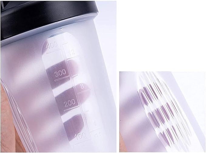 A Small Clear Shaker Bottle w. Green Lid,12Oz/400ml Measurement Marks & Stainless Whisk Blender Mixer Ball,BPA Free,Made of PP5,-4~248 °F,Perfect for Nutrition/Protein/Keto/Juice Powder Shaking