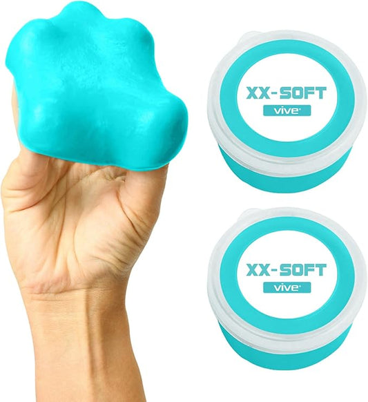 Vive Therapy Putty, Occupational Hand Tools (2 Pack) - Sensory Stress Relief - for Physical Exercise, Finger Pain, Grip Strength, Rehab, Arthritis, Adults, Forearms, Fidgeting, Motor Skills