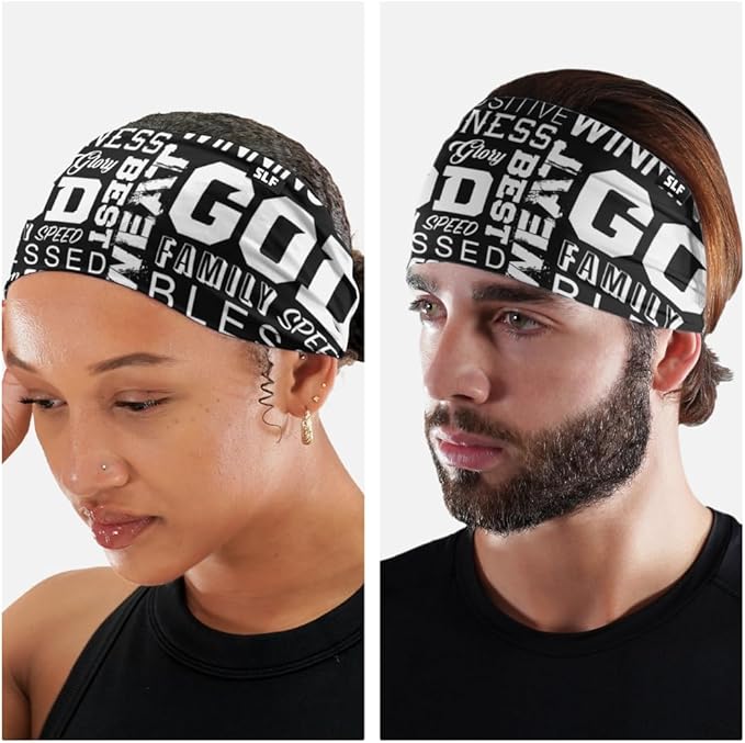 SLEEFS Sweat Bands Headbands Men & Women - Cooling Sports Mens Headband for Running, Football, Basketball, Cycling, Workout - Sweat Moisture Wicking Head Band Stretch Fit, Non-Slip Design - One Size