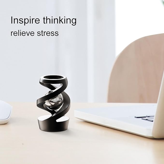 Upgraded Fidget Toys Adult, Kinetic Spinning Desk Toys, Kinetic Optical Illusion Toys, Kinetic Desktop Fidget Spinner Toys, Cool Gadget Relieve Stress Anxiety Fidget Toys for Office for Adult(Black)