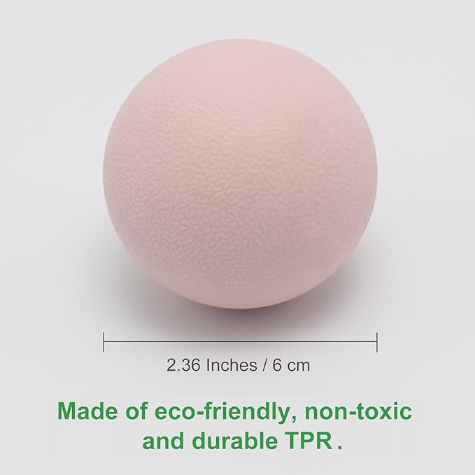Hard Lacrosse Ball Massage Ball Therapy. Firm Trigger Point Massager Tool for Deep Tissue Yoga Physiotherapy Myofascial Release Muscle Relax Plantar Fasciitis Pain Relief (2 Pack) (Pink)