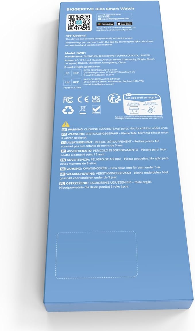 BIGGERFIVE Smart Watch for Kids Without APP, Fitness Tracker Watch Pedometer, Heart Rate, 5ATM Waterproof, Sleep Monitor, Calorie Step Counter, Games, Alarm Clock for Boys Girls 5-14, Porous Black