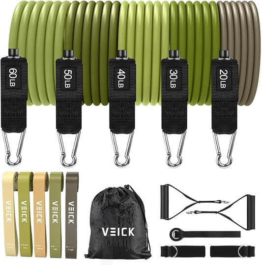 VEICK Resistance Bands, Exercise Bands, Workout Bands, Resistance Bands for Working Out with Handles for Men and Women, Exercising Bands for Fitness Weights Work Out at Home