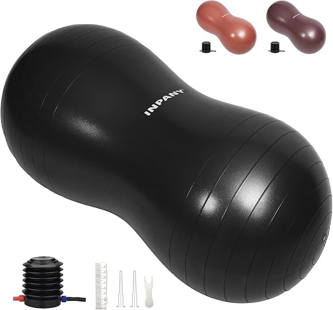 INPANY Peanut Ball - Exercise Ball for Labor Birthing, Anti-Burst Physical Therapy for Kids, Core Strength, Flexible Seating, Home & Gym Fintness, Sensory Chair Wiggle Seat for Girls and Boys