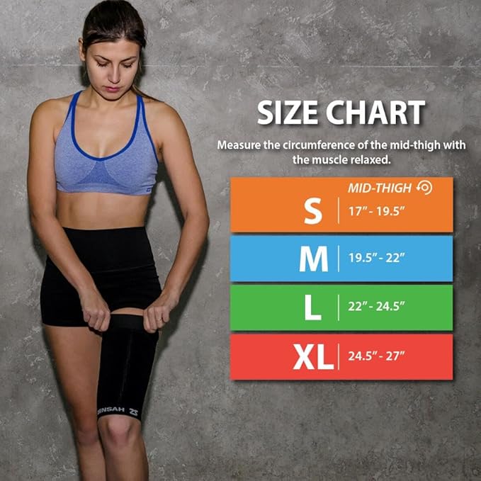 Zensah Thigh Compression Sleeve - Support for Pulled Hamstring, Quad Strain, Groin Compression Wrap for Men and Women