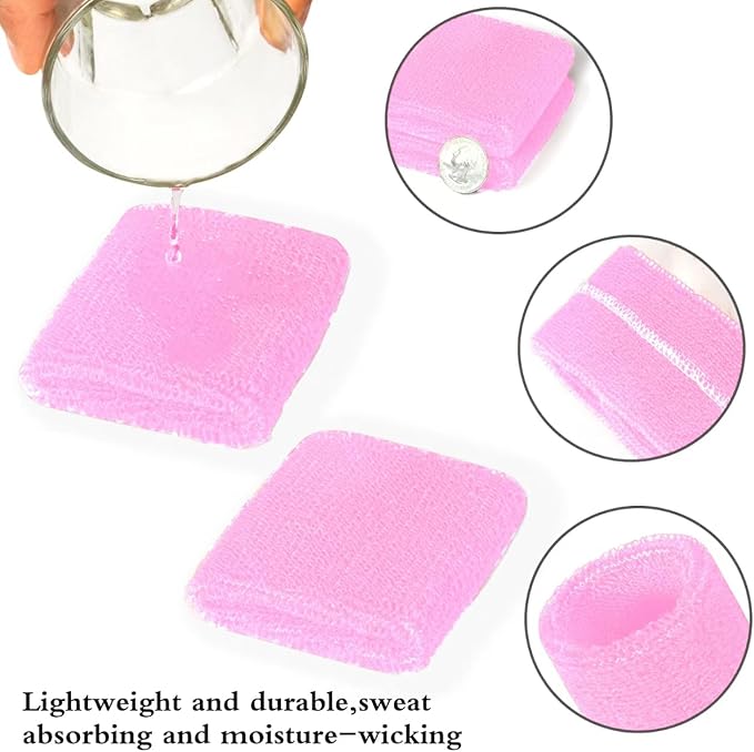 24 Pcs Neon Sweatbands Set Include 8 Pcs Sports Headband and 16 Pcs Cotton Wristbands 80s Neon Sweat Bands Bulk for Gym, Tennis, Basketball, Running, Exercise