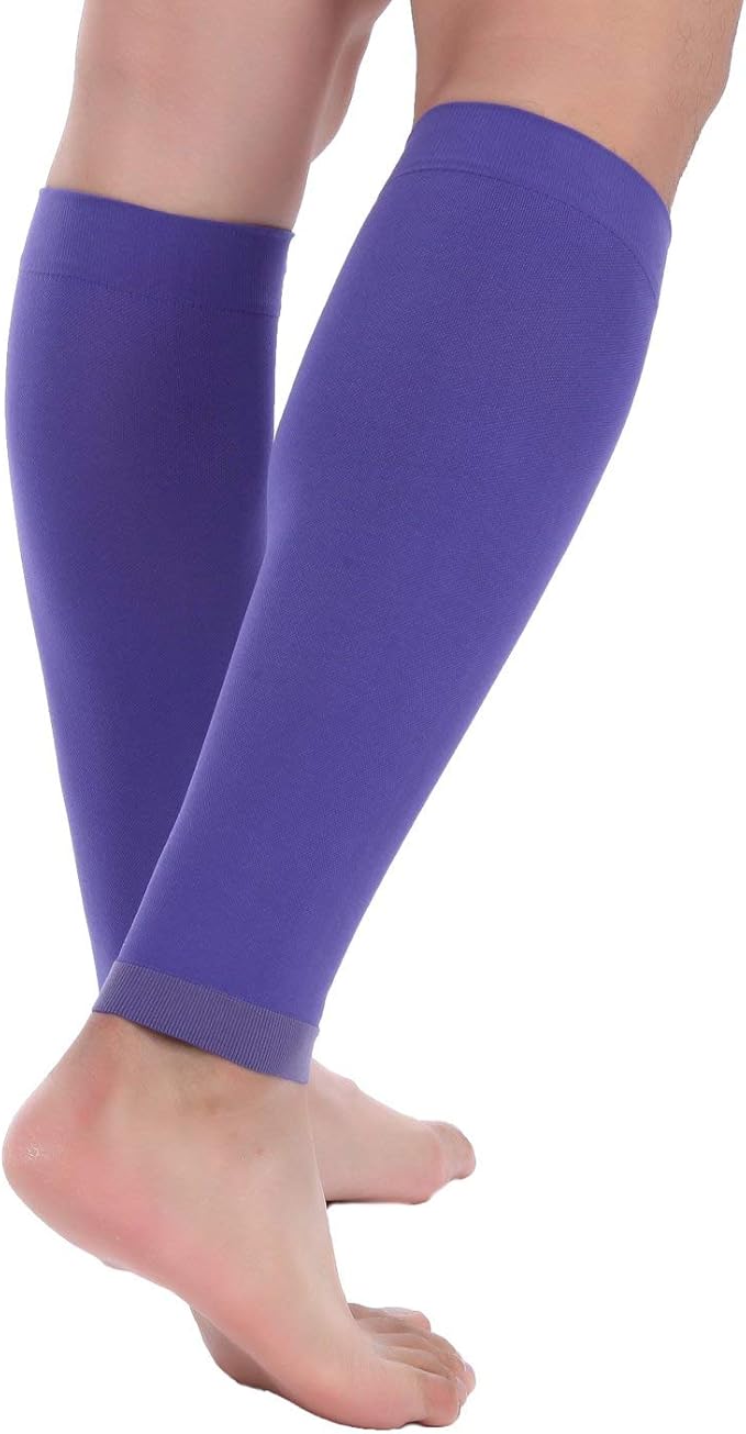 Doc Miller Compression Calf Sleeve for Men & Women, Premium Medical Grade, 15-20mmHg Graduated Support for Running, Calf Tear, Shin Splints, Knee High, Calf Sleeves, 1 Pair