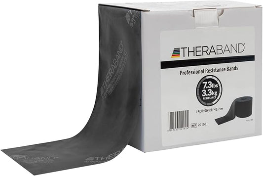 THERABAND Resistance Band, Black, Special Heavy, 50-Yard Roll, Latex Elastic Band for Exercise