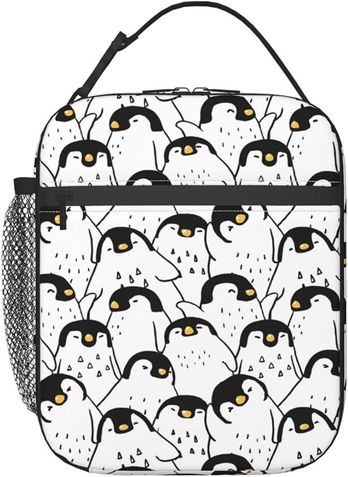 Cute Penguin Lunch Box for Adults Kids Women Men Animal Lunch Bag Cooler Tote Reusable Insulated Lunch Bag Container Gifts for Office Picnic Travel Work School