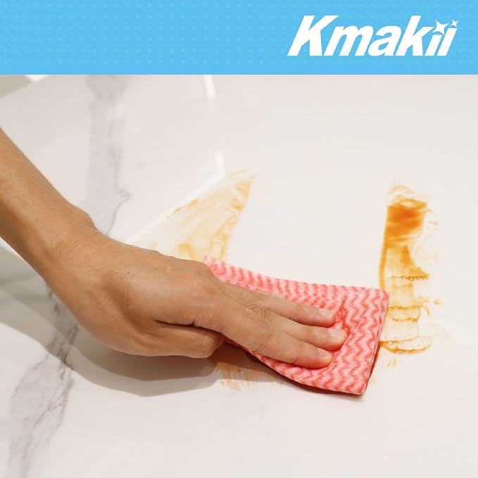 KMAKII Handi Wipe Reusable Cloths - Multi-Purpose Disposable Dish Cloths and Towels, Ultra Absorbent, Fast-Dry, Durable Cleaning Wipes for Kitchen and Home, 4colors, 11.8 x 21 inches, Pack of 80
