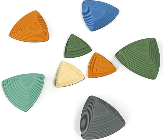 Gentle Monster Stepping Stones for Kids, Set of 6/8/11 PCS for Balance with Non-Slip Bottom - Exercise Coordination and Stability(8PCS Morandi)