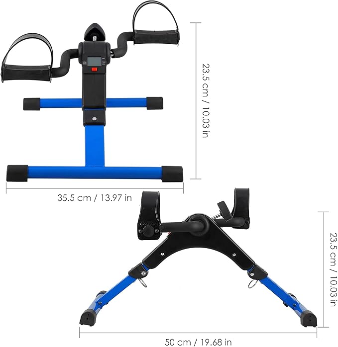 Folding Pedal Exerciser, Mini Under Desk Bike - Portable Foot Hand Cycle Peddler Machine Bicycle Exerciser for Arm Leg While Sitting