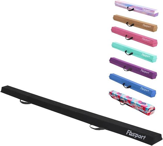 FBSPORT 8ft/6ft Balance Beam: Folding Floor Gymnastics Equipment for Kids Adults,Non Slip Rubber Base, Gymnastics Beam for Training, Practice, Physical Therapy and Professional Home Training