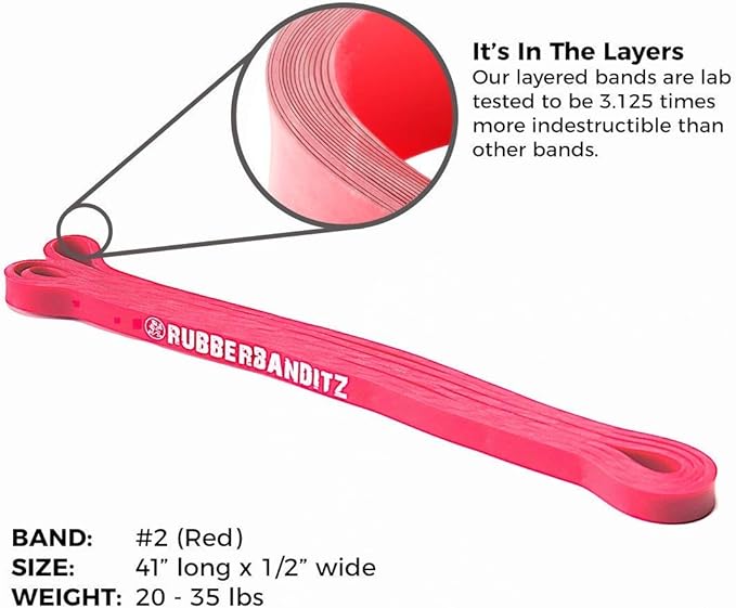 Rubberbanditz Combo Pull Up Assist Bands | Heavy Duty Resistance Exercise Bands for Powerlifting, Mobility, and Stretching | Resistance Bands for Working Out