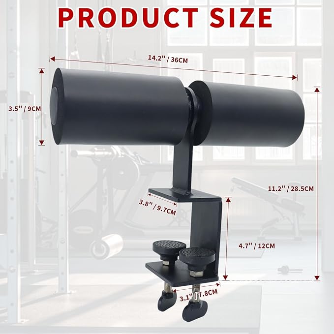Nordic Hamstring Curl Squat Rack Attachment for Power Rack, Sit Up Bar Foot Holder for Ultimate Home Gym Experience Split Squat Core Workout for Hamstring Curl Sit Up 3-Position Locking Pin Ensures Anti-Slip Fit on 50/60/75mm Uprights