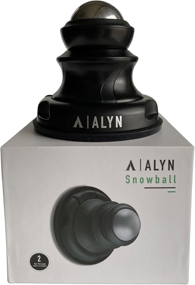 Alyn Snowball - Hot & Cold Lacrosse Ball Trigger Point Therapy, Relieve Sore Muscles in Back and Neck, Foot Pain, Plantar Fasciitis, and Sciatica, Myofascial Release, Recovery [Incl: 2 Balls + Tote]