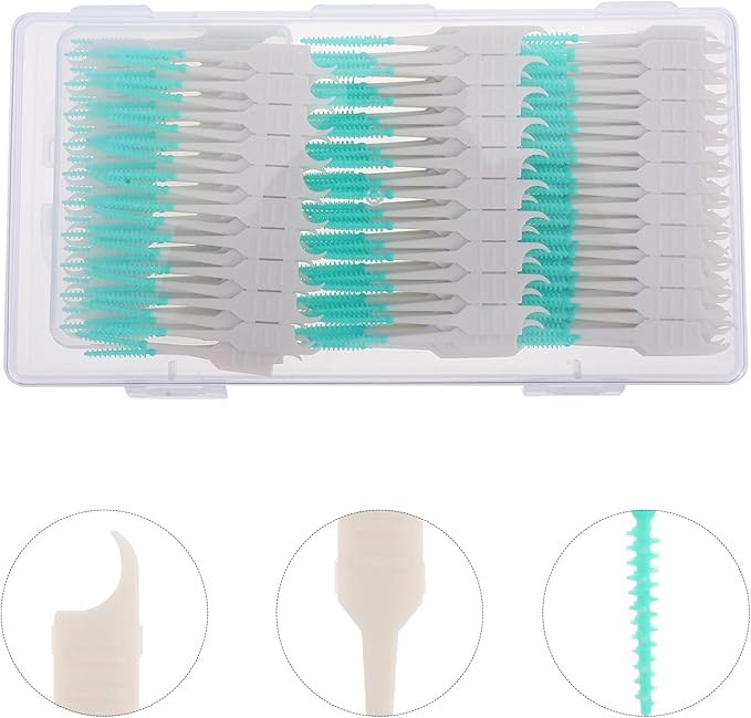 Interdental Brush Refills 300pcs for Tooth Cleaning Gentle on Gums Travel-Size Compact and Portable