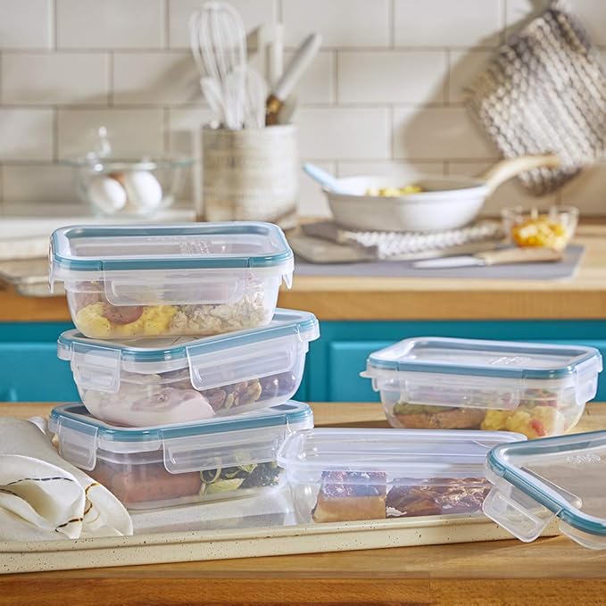 Snapware Total Solutions (10-Pack, 3 Cup) Plastic Food Storage Containers Set, Airtight & Leakproof Locking BPA-Free Lids Tupperware, Freezer Dishwasher Microwave Safe