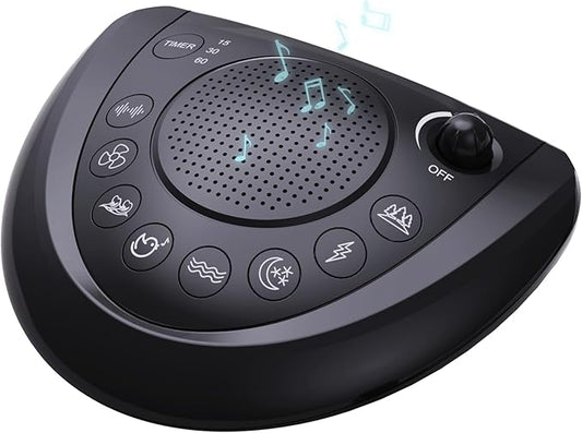 White Noise Machine, Cordless Sleep Sound Machine with 24 Soothing Sounds, Timer & Memory Function, Headphone Jack, USB Charging, Powered by AC or Battery for Baby, Kids, Adults, Travel