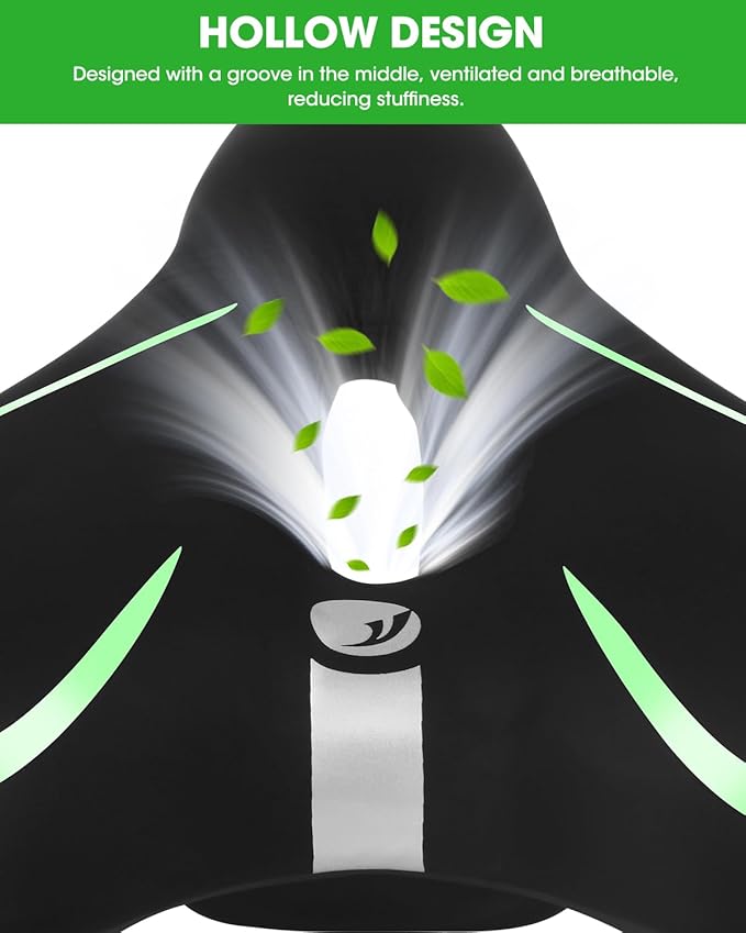 Comfortable Bike Seat for Men & Women, Waterproof Bicycle Seat, Breathable Mountain Bike Saddle, Gel Bicycle Saddle for MTB, BMX, Road Bike, City Bikes, Exercise Bikes