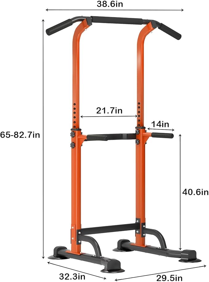 SogesPower Power Tower Dip Station Pull Up Bar for Home Gym Adjustable Height Strength Training Workout Equipment,Pull Up Bar Station