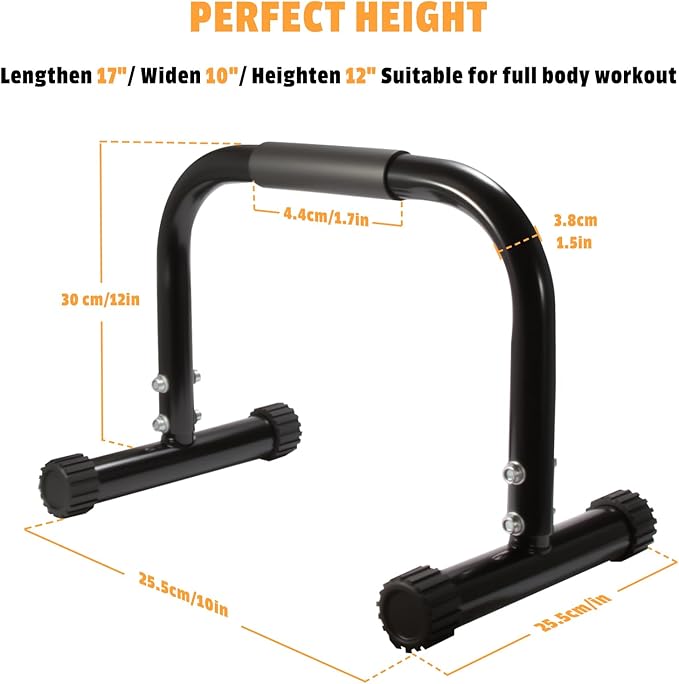 AmazeFan Parallettes Bars, High Steel Push Up Bar Strength Training For Handstands, Calisthenics Bars & Dip Bars, Calisthenic, Push Up Stands Handle for Floor Workouts Calisthenics Equipment ﻿