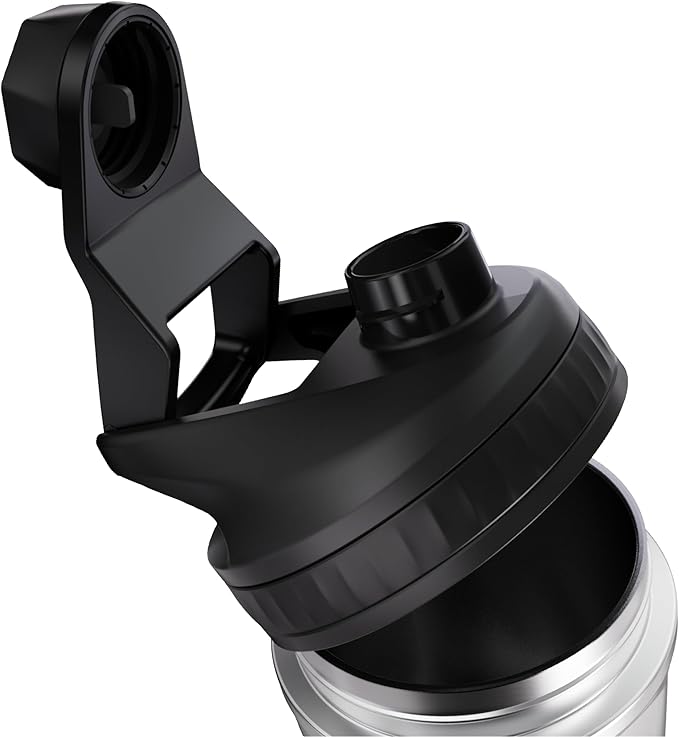 VOLTRX ChillMix Shaker Bottle Insulated Stainless Steel - USB C Rechargeable Electric Protein Shake Mixer, Shaker Cups for Protein Shakes and MealReplacement, Chrome Steel (Ice White)