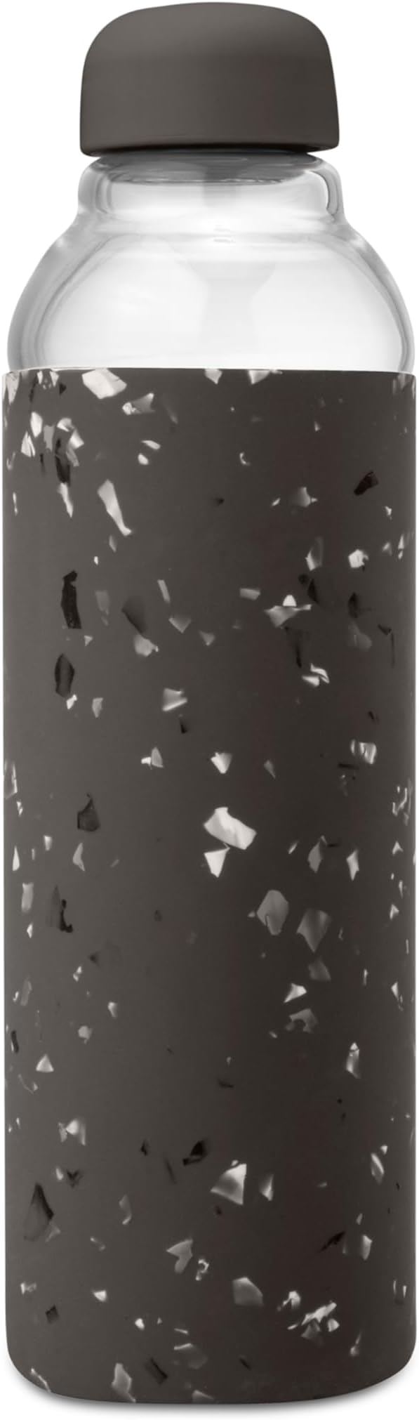 W&P Porter Glass Water Bottle w/Protective Silicone Sleeve | Terazzo Charcoal 20 Ounces | On-the-Go | Reusable Bottle for Coffee, Tea and Water | Portable