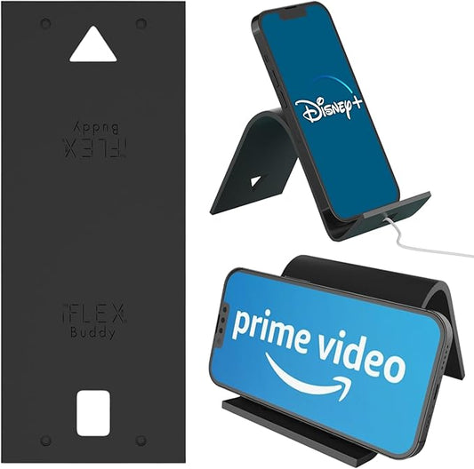 iFLEX Buddy Cell Phone and Tablet Stand Companion - Ideal for Air Travel, Work, and Home Use - Flexible Holder for All Mobile Devices - The Ultimate iPhone Cell Phone Stand Solution