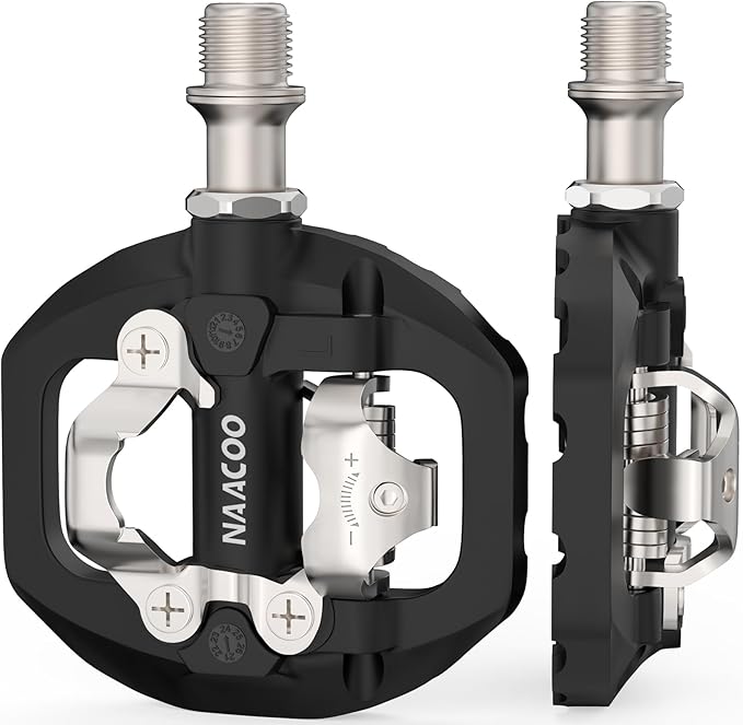 Bike Pedals Dual Platform Compatible with Shimano SPD Mountain Clipless Pedals,3-Sealed Bearing Lightweight Nylon Fiber Bicycle Pedals for Outdoor Spin Exercise Peloton Fit Trekking Bike