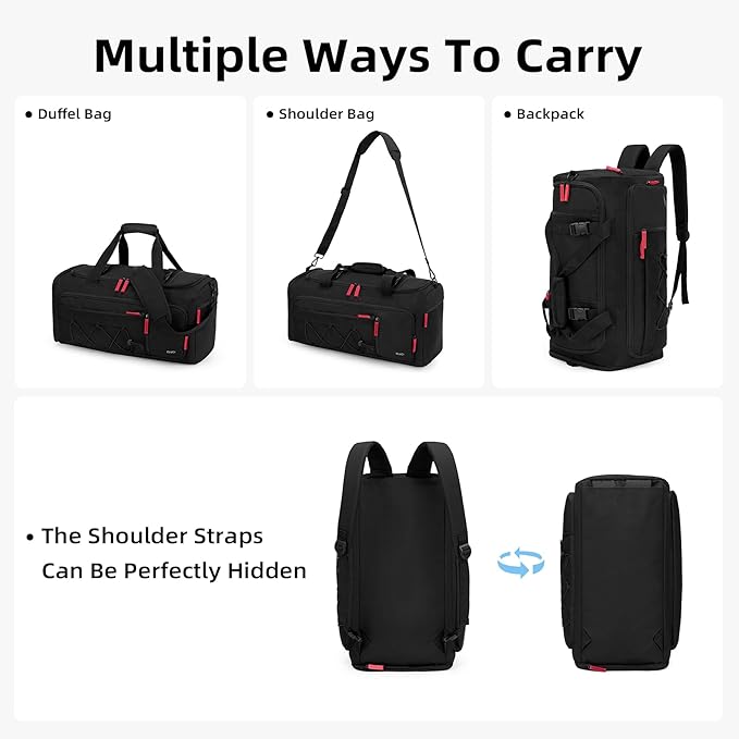 CLUCI Gym Bag for Men & Women, 35L Sports Duffle Bag for Travel,4 in 1 Weekender Bag,Overnight Backpack with Shoe Compartment,Carry on Duffel Bag for Airplane