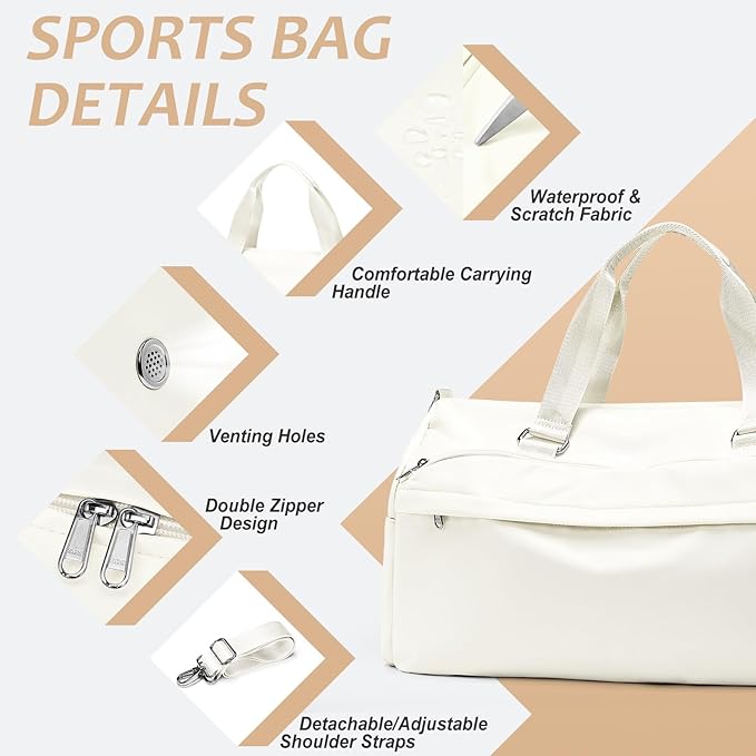 Gym Bag Womens,Travel Duffel Carry on Bag Sport Tote Bag Weekend Overnight Bag