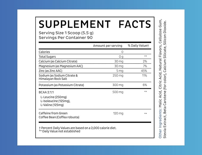Pre-Workout Electrolyte + Energy Powder Drink Mix (90 Servings | Peach Mango) w/ 0 Sugar +BCAAs +B-Vitamins Electrolyte Supplement w Potassium Zinc & Magnesium for Hydration - Keto Electrolytes