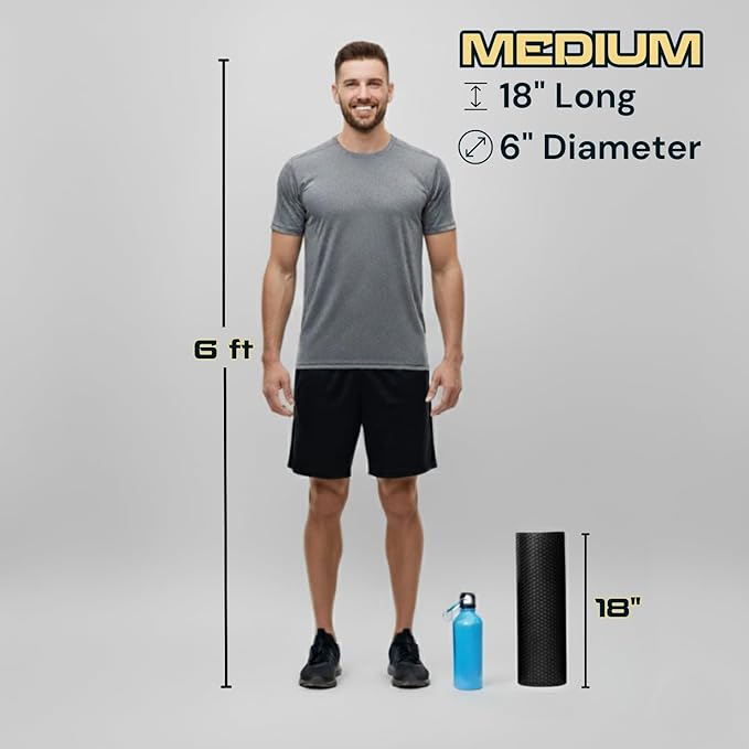 Fitizen Foam Roller – Muscle Massage Rehab Stiff Back Pain Physical Therapy Deep Tissue Firm Exercise Equipment Home Gym Stress Yoga Pilates for The Fit Citizen by FitNation