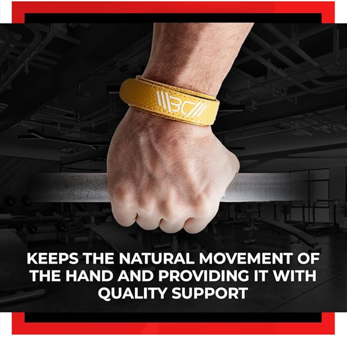 WARM BODY COLD MIND Leather Wrist Wraps for Weightlifting, Powerlifting, Gym – Heavy Duty Wrist Straps for Strength Training, for Men & Women