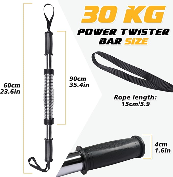 INNOLIFE Power Twister Bar, Upper Body Exercise Equipment for Chest Workout, Shoulder, Forearm, Bicep and Arm Strengthening Workout Equipment