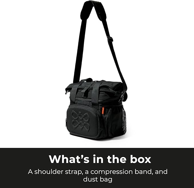 Dual Compartment Insulated Lunch bag, with 2 Leakproof Compartments & Roll-top, 13L lunchbox for work (Black)