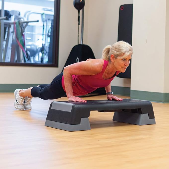 Body Sport® Aerobic Step – Step Aerobics Platform – Workout Equipment – Exercise Step Platform – Gray/Black