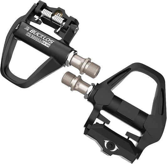 BUCKLOS SPD-SL Pedals PD-R8000 Road Bike Pedals - Bicycle Clipless Titanium Sealed Bearing Nylon/Aluminium Ultegra Clip Pedals Compitable with Shimano SPD-SL Cleats for Indoor Cycling (9/16")