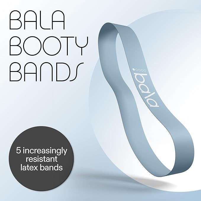 Bala Booty Bands Resistance Bands for Women & Men - Elastic Exercise Bands for Working Out - Wrist, Ankle, Legs & Booty Bands - Workout Resistance Bands for Yoga, Pilates, Strength Training