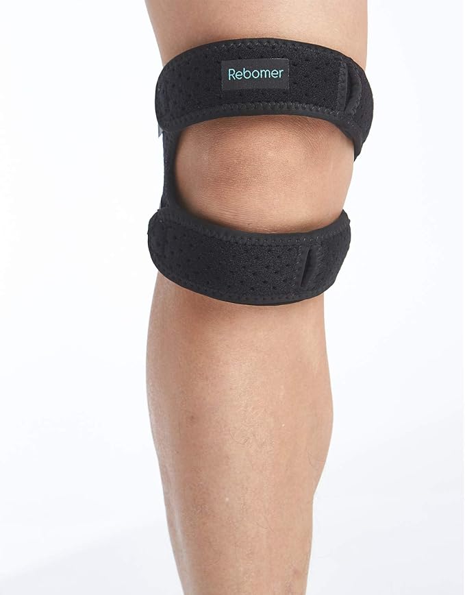 Patella Knee Strap, Adjustable Knee Brace (3D Silicone Pad) for Men Women, Knee Joint Pain Prevention & Patella Stabilizer for Running, Riding, Weightlifting, Football, Basketball, Hiking.
