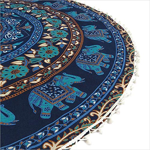 Eyes of India - Mandala Floor Pillow Cover Meditation Cushion Seating Throw Hippie Round Colorful Decorative Bohemian Indian Pouf Ottoman Handmade Cover ONLY (M1 Dark Blue, 32" x 32")