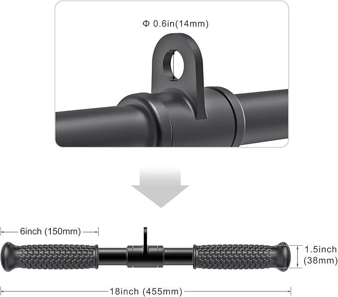 SELEWARE Triceps LAT Pulldown Attachments Home Gym Workout Accessories with Non-Slip Soft Rubber Grip Cable Machine Attachments Triceps Rope Double D Row Handle Pull Down Bar Straight Bar Exercise
