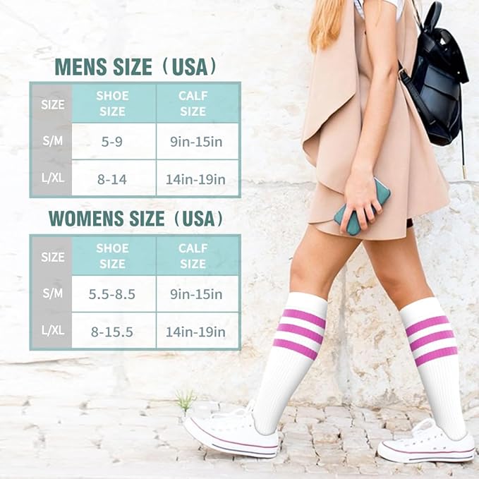 BLUEENJOY Copper Compression Socks for Women & Men (6 pairs) - Best Support for Nurses, Running, Hiking, Recovery