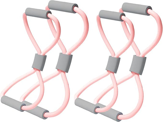 Figure 8 Fitness Resistance Bands with Handles - 4-Piece Set for Full-Body Workouts - Ideal for Strength Training, Physical Therapy, and Home Gym